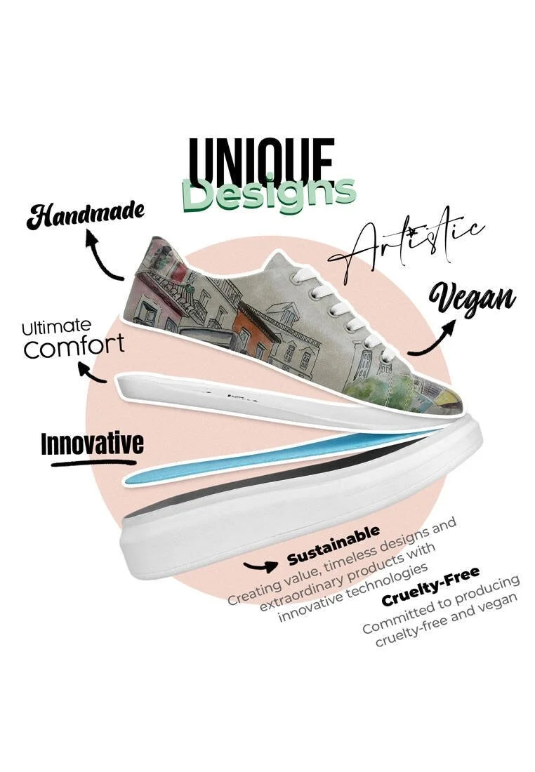 Women Vegan Leather Yellow Sneakers - Lisboa Design