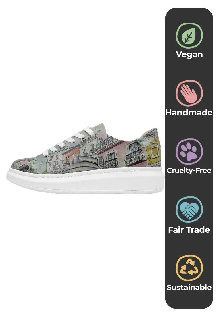 Women Vegan Leather Yellow Sneakers - Lisboa Design