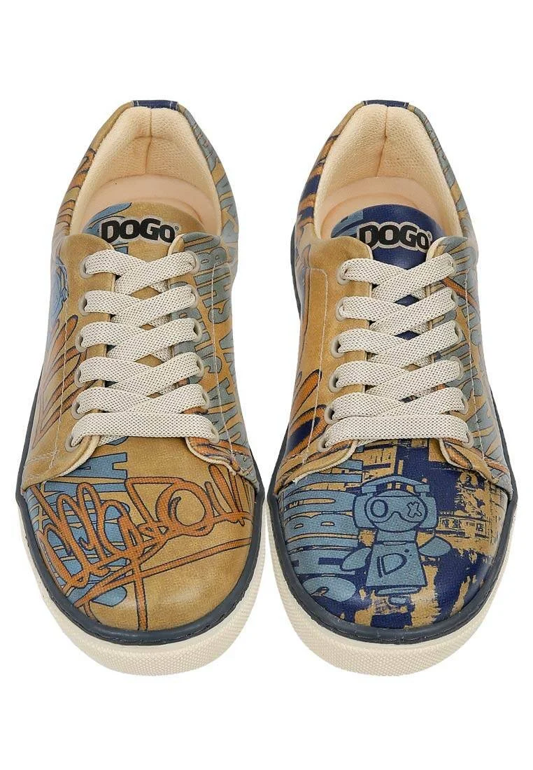 Women Vegan Leather Yellow Sneakers - Robo Shibuya Design