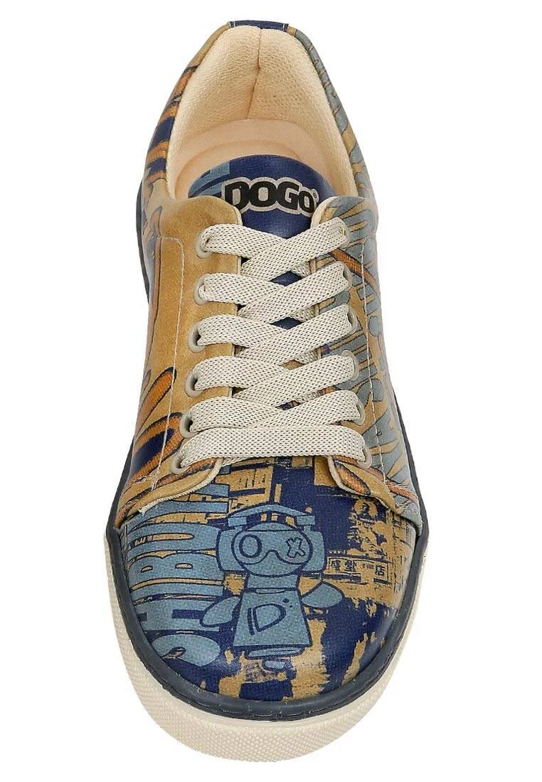 Women Vegan Leather Yellow Sneakers - Robo Shibuya Design