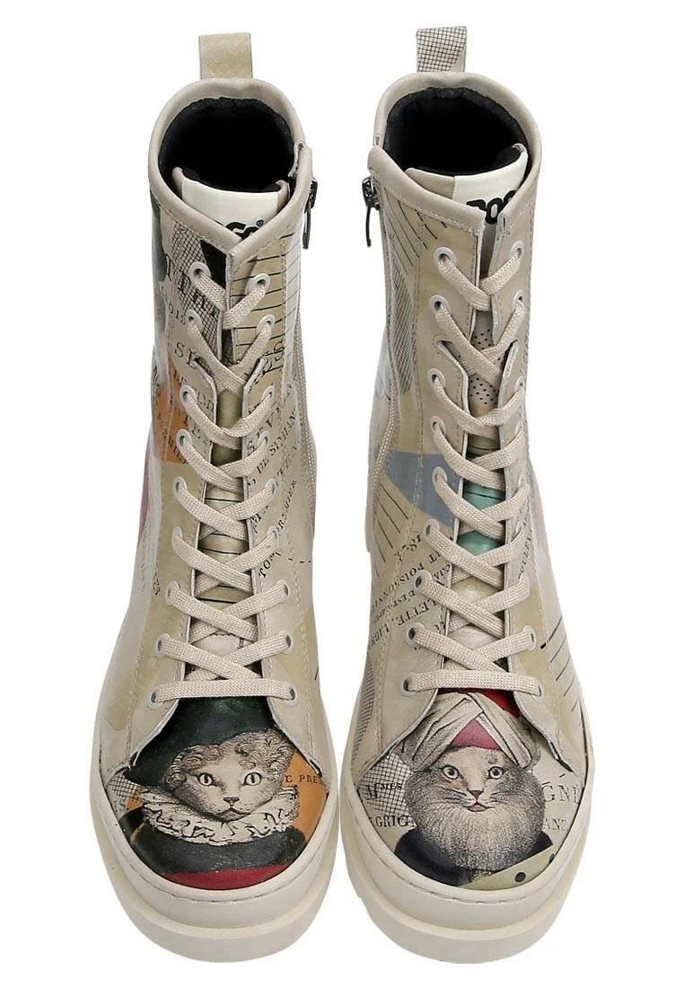 Women Vegan Leather Beige Zipper Long Boots - Mon Cher Design
