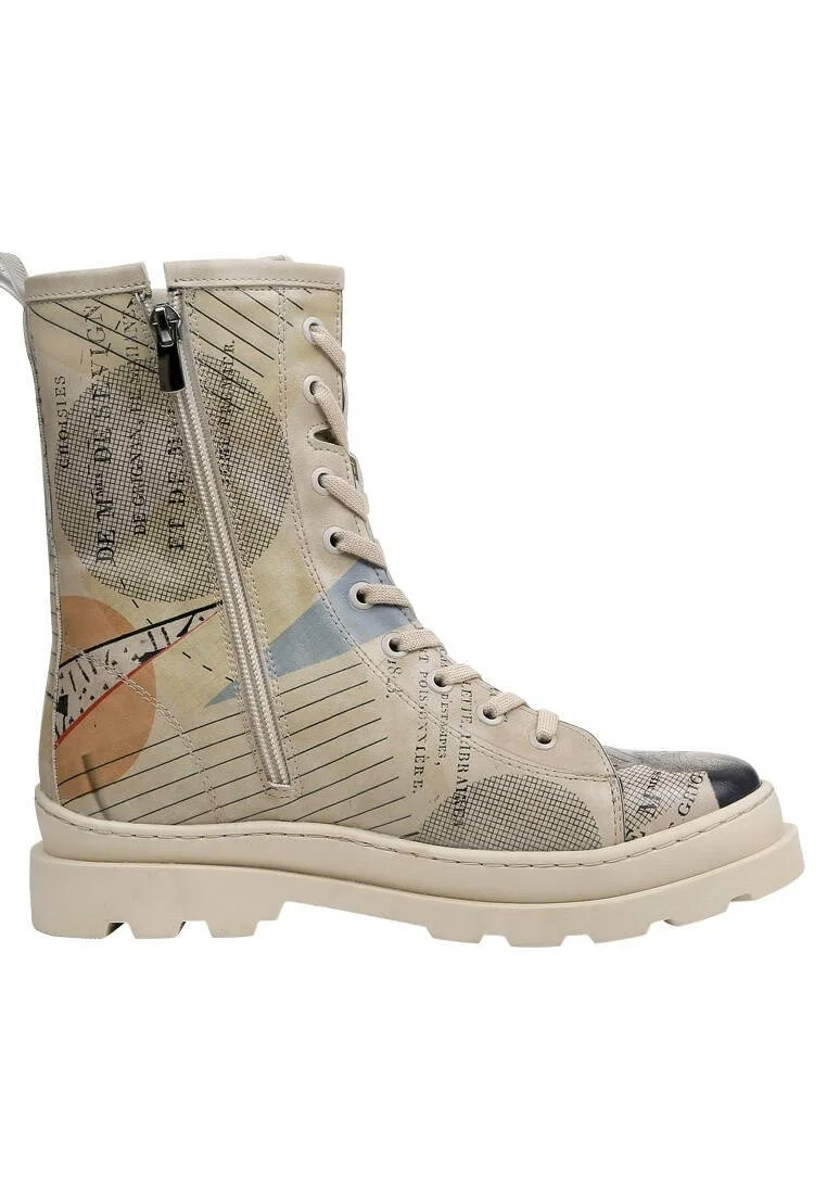 Women Vegan Leather Beige Zipper Long Boots - Mon Cher Design