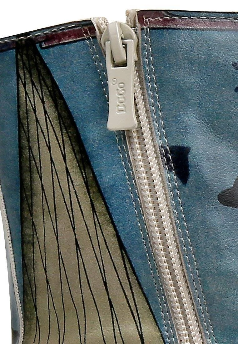 Women Vegan Leather Blue Zipper Long Boots - The Future is Here Design