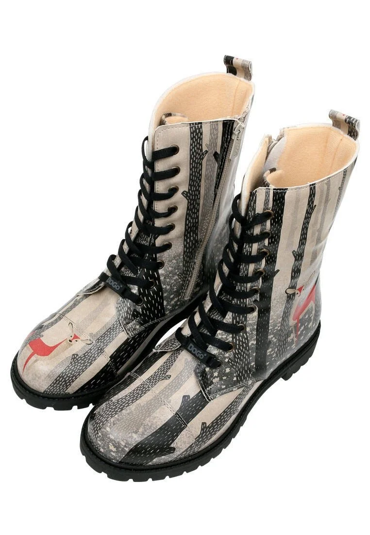 Women Vegan Leather Black Zipper Long Boots - You are the Colour of My Life Design