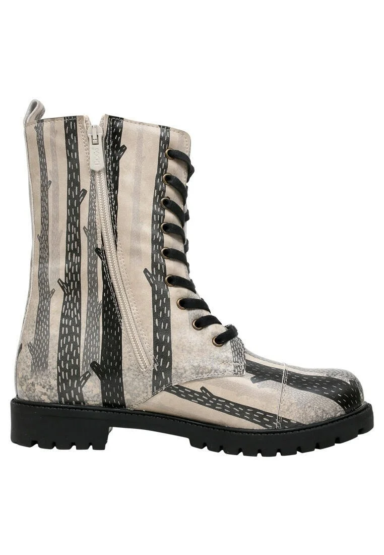 Women Vegan Leather Black Zipper Long Boots - You are the Colour of My Life Design