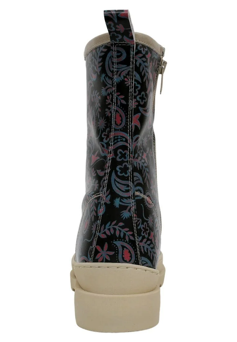 Women Vegan Leather Multicolor Long Boots - Promise You Design