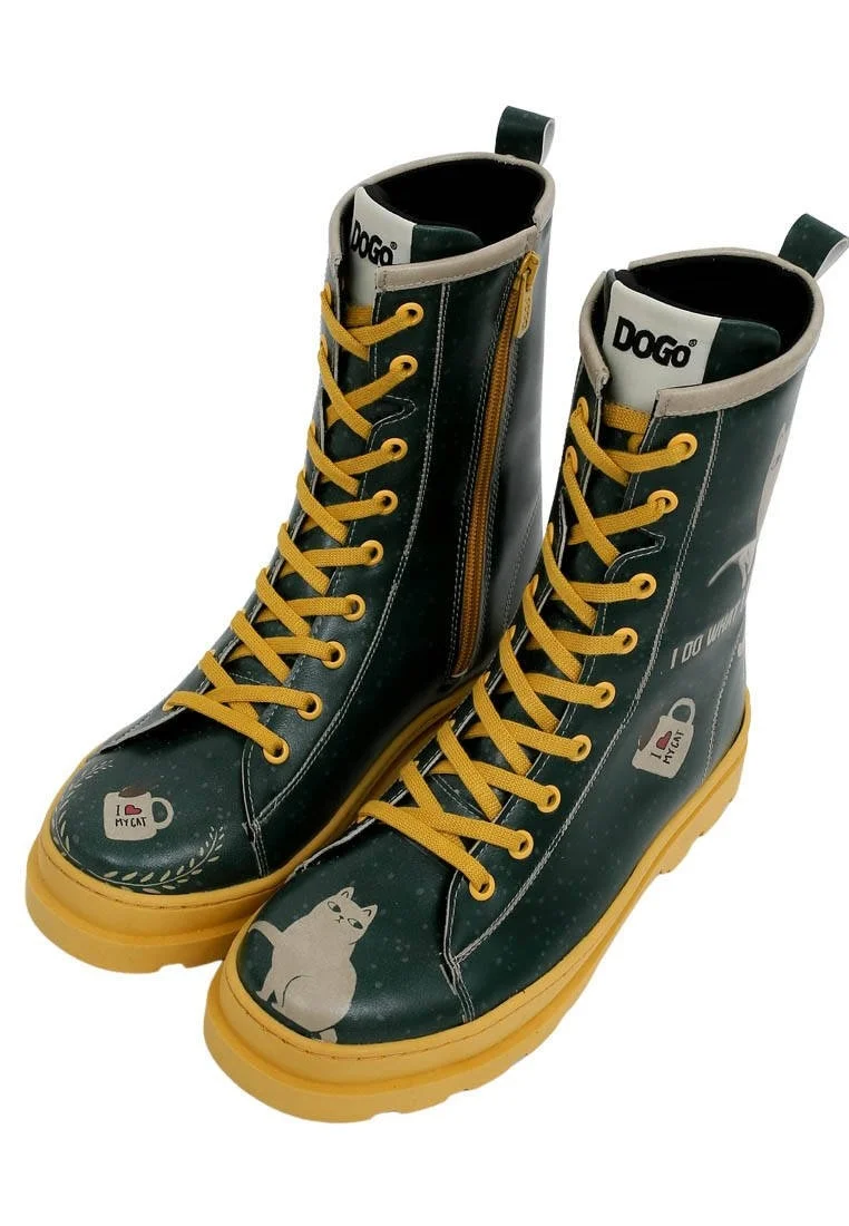 Women Vegan Leather Multicolor Long Boots - I Do What I Want Design