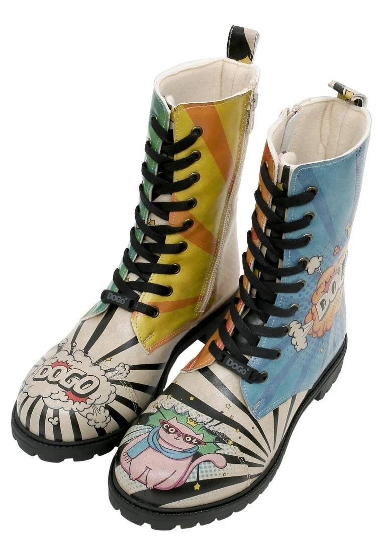 Women Vegan Leather Multicolor Long Boots - Dogo Cool Design