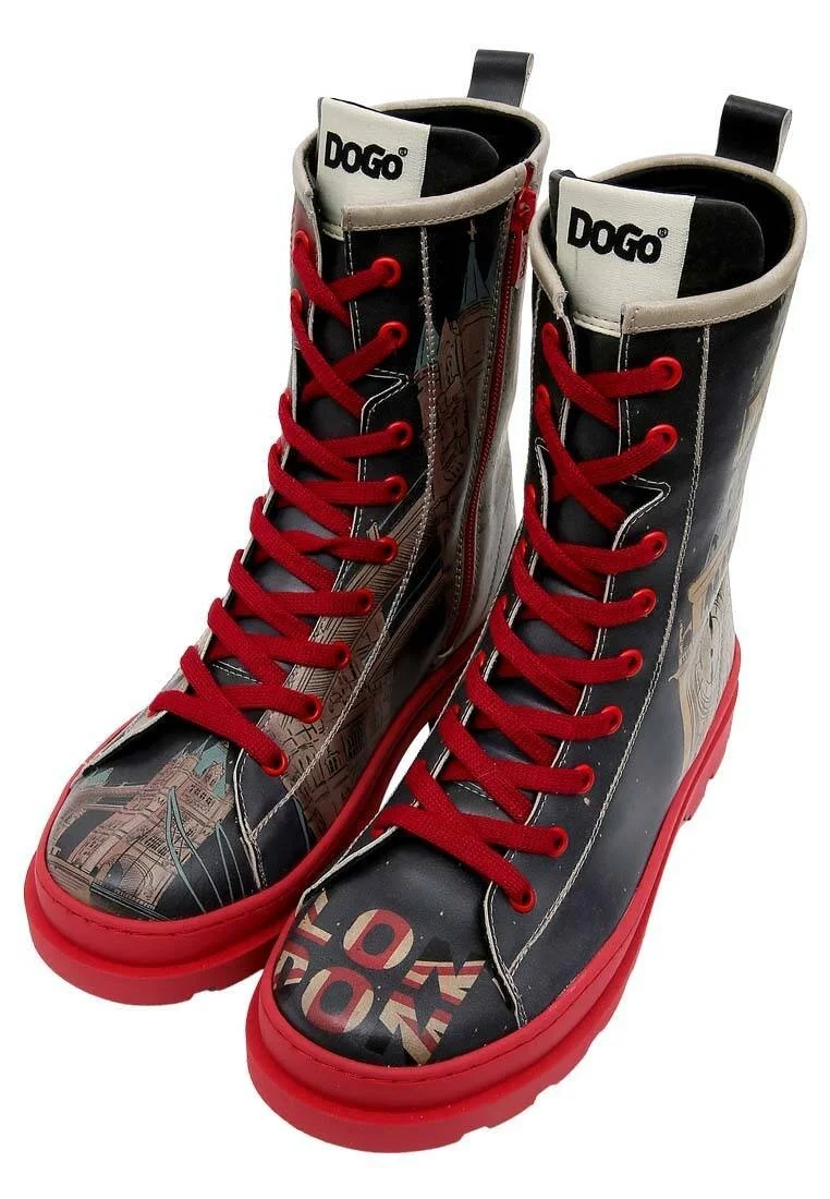 Women Vegan Leather Black Zipper Long Boots - It's the Time for London Design