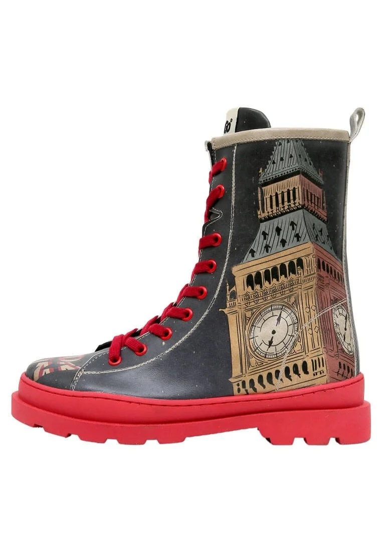 Women Vegan Leather Black Zipper Long Boots - It's the Time for London Design