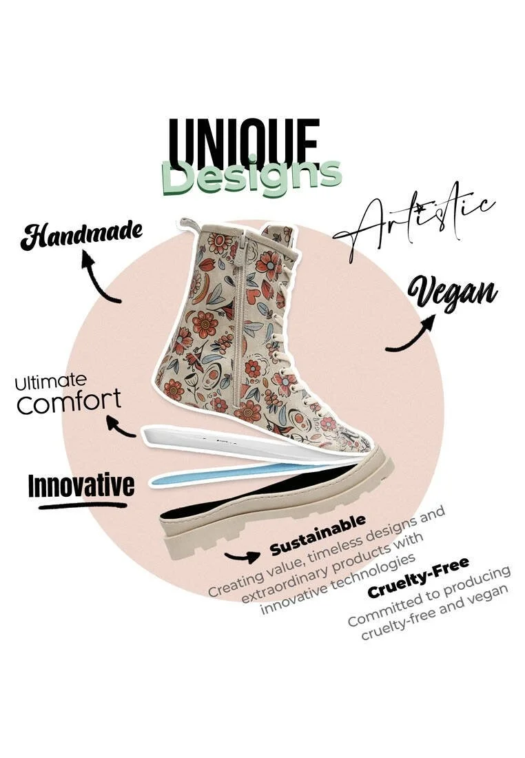 Women Vegan Leather Beige Zipper Long Boots - Autumn is Back Design
