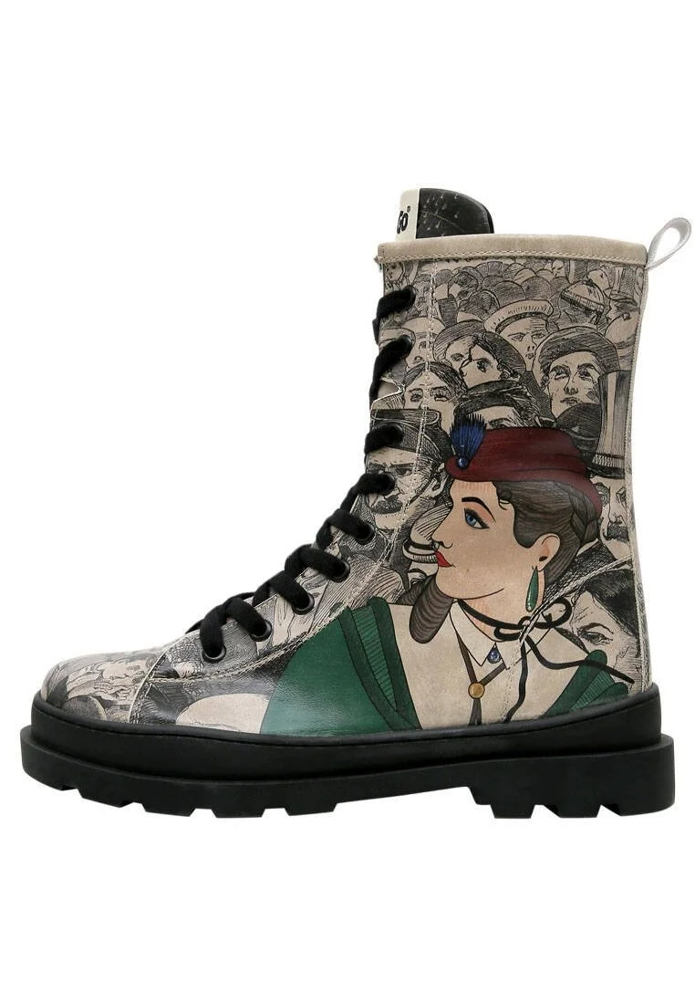 Women Vegan Leather Black Zipper Long Boots - Colorful Lady Design