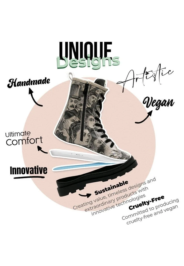 Women Vegan Leather Black Zipper Long Boots - Colorful Lady Design