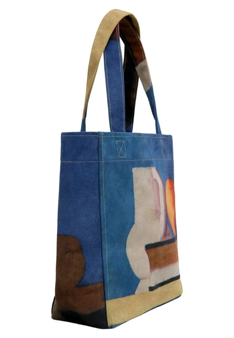 Kadın Vegan Çok Renkli Large Tote Bag - Arrangement with White Jug Tasarım