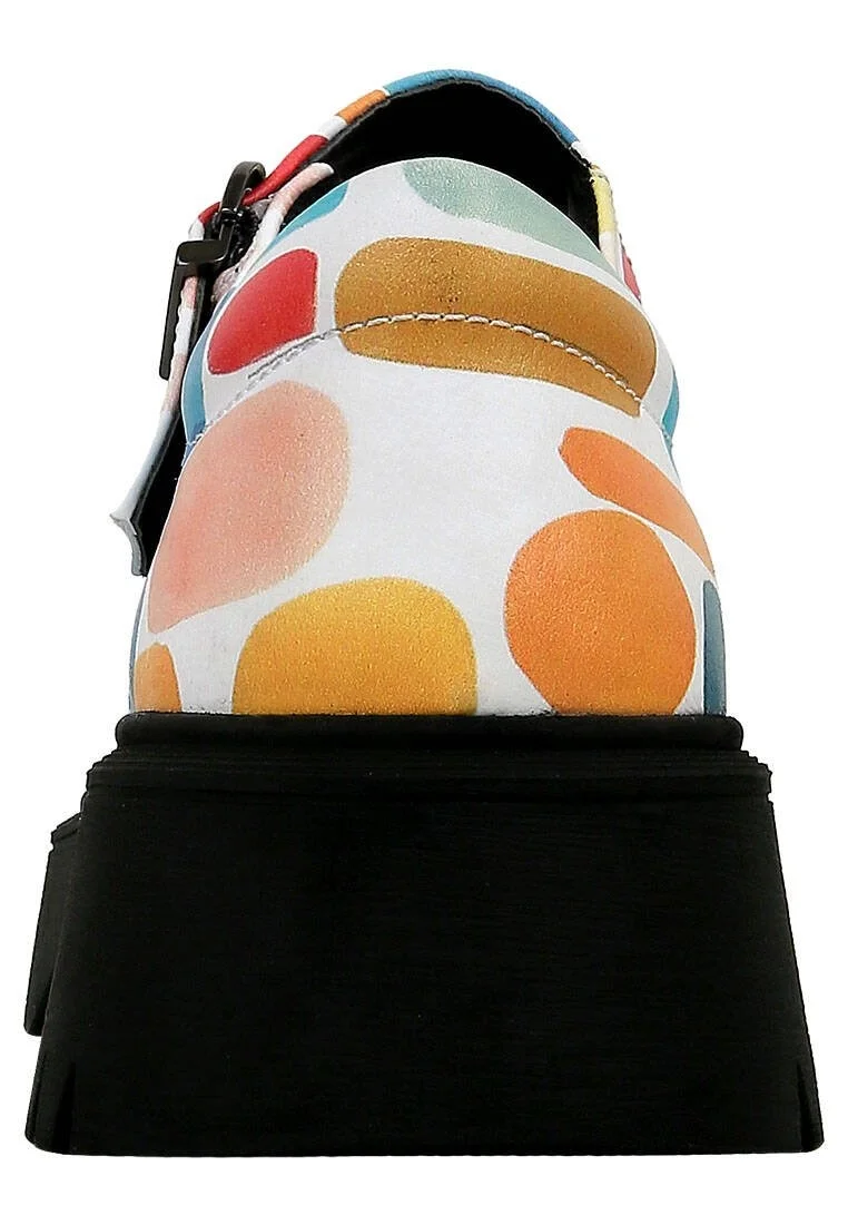 Women Vegan Leather Multicolor Mary Jane Loafer - Lucky Design