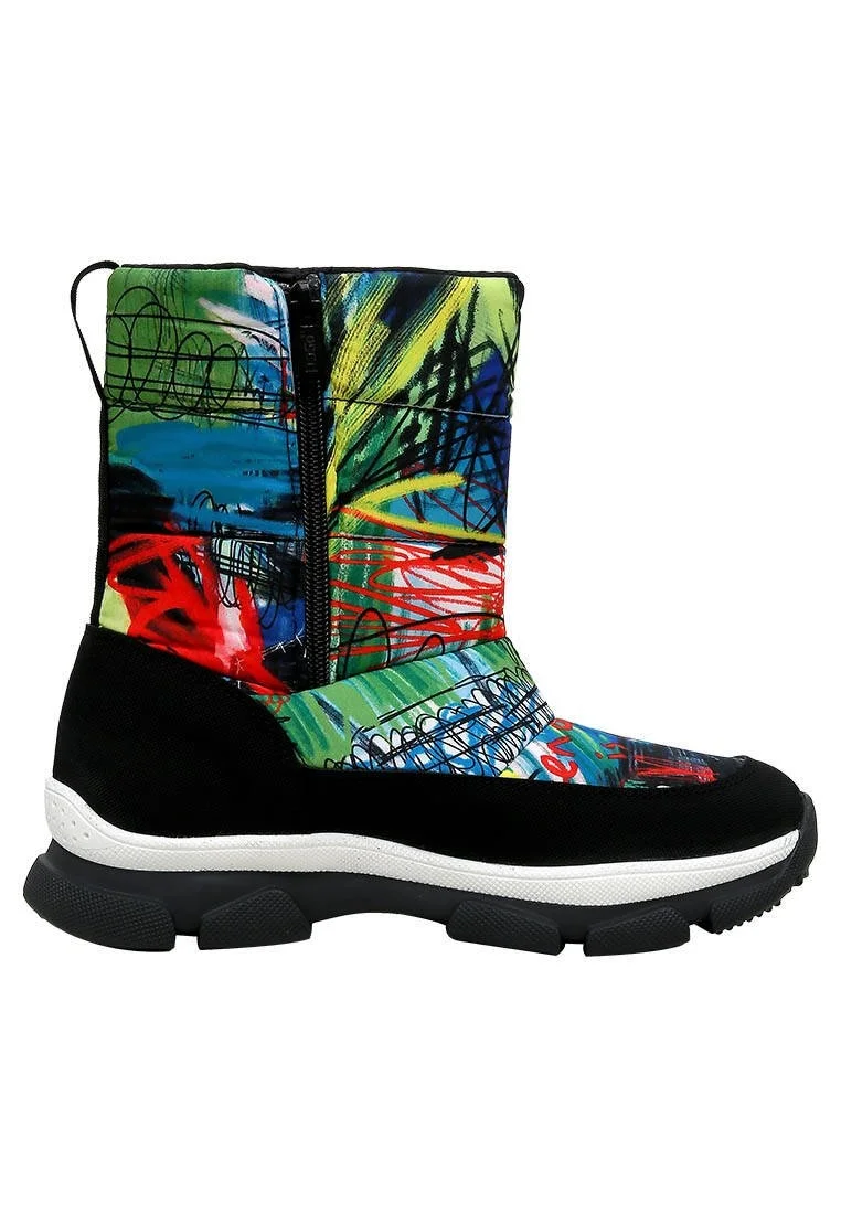 Women Vegan Multicolor Snow Boots - The Weekend is Over Design