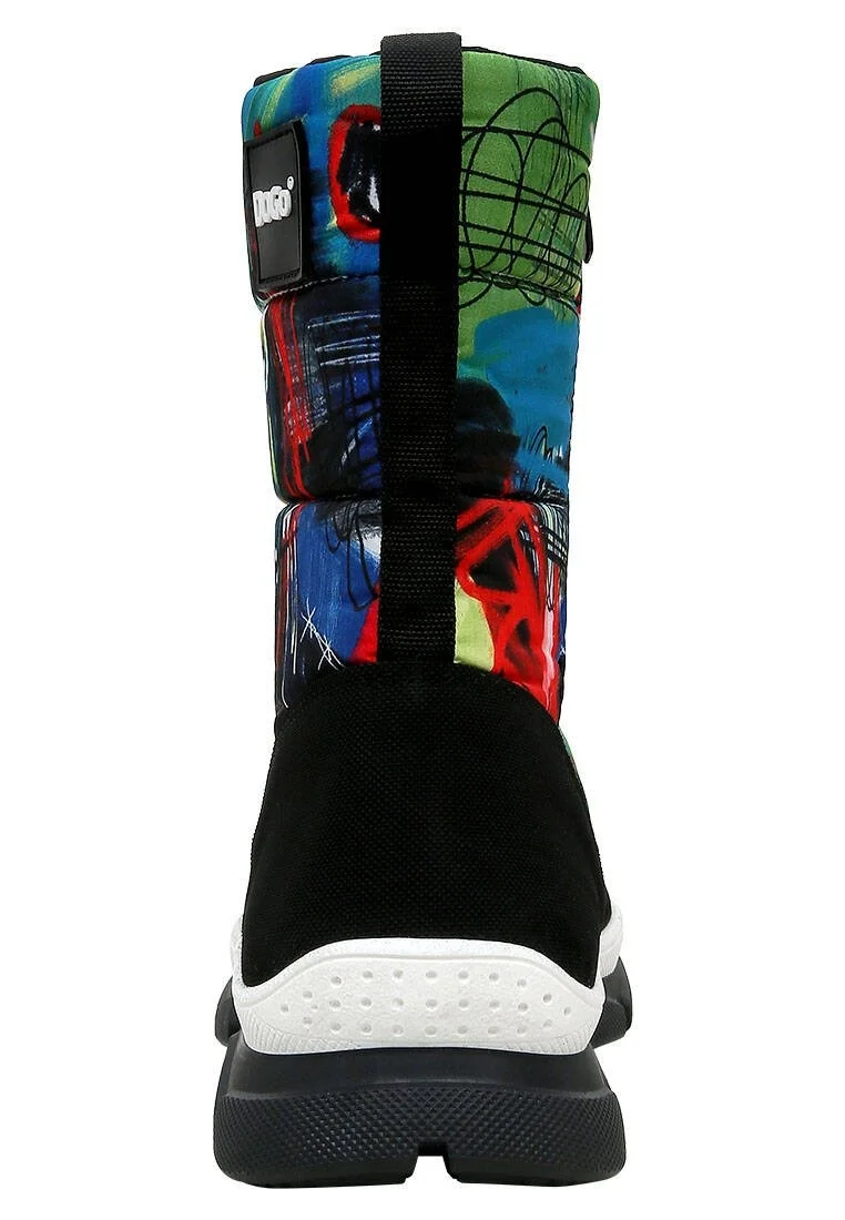 Women Vegan Multicolor Snow Boots - The Weekend is Over Design