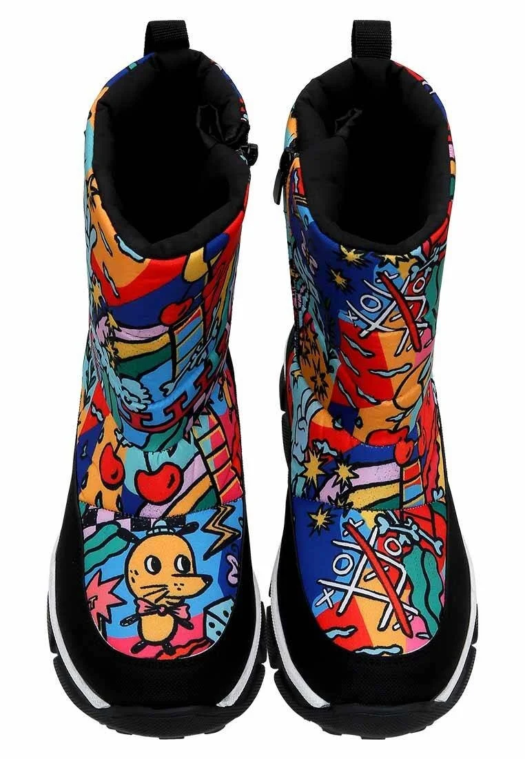 Women Vegan Multicolor Snow Boots - It is Okay Design
