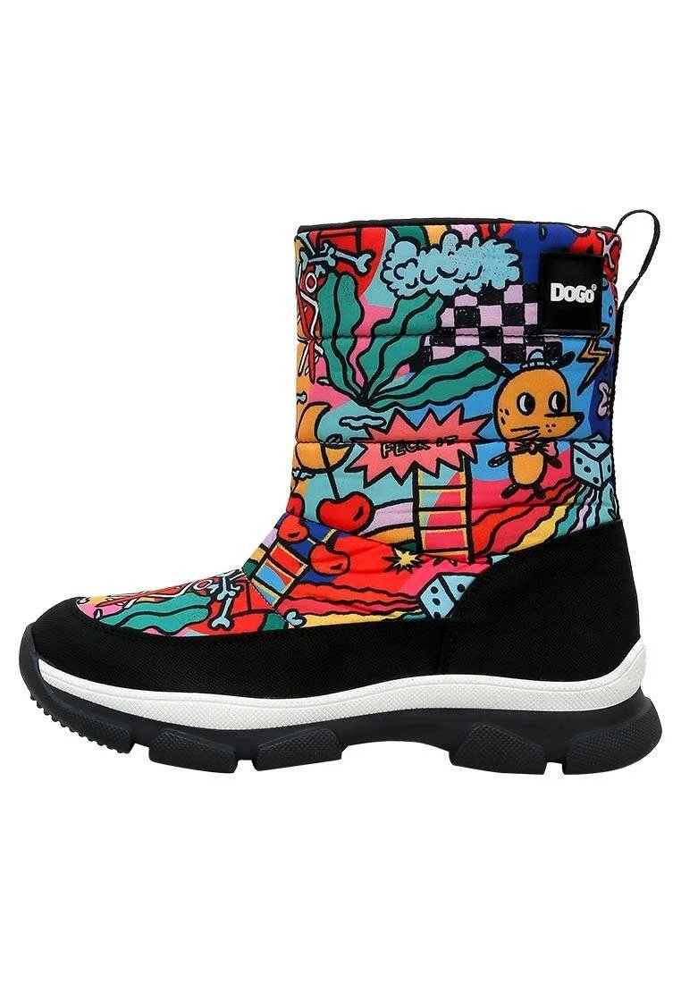 Women Vegan Multicolor Snow Boots - It is Okay Design
