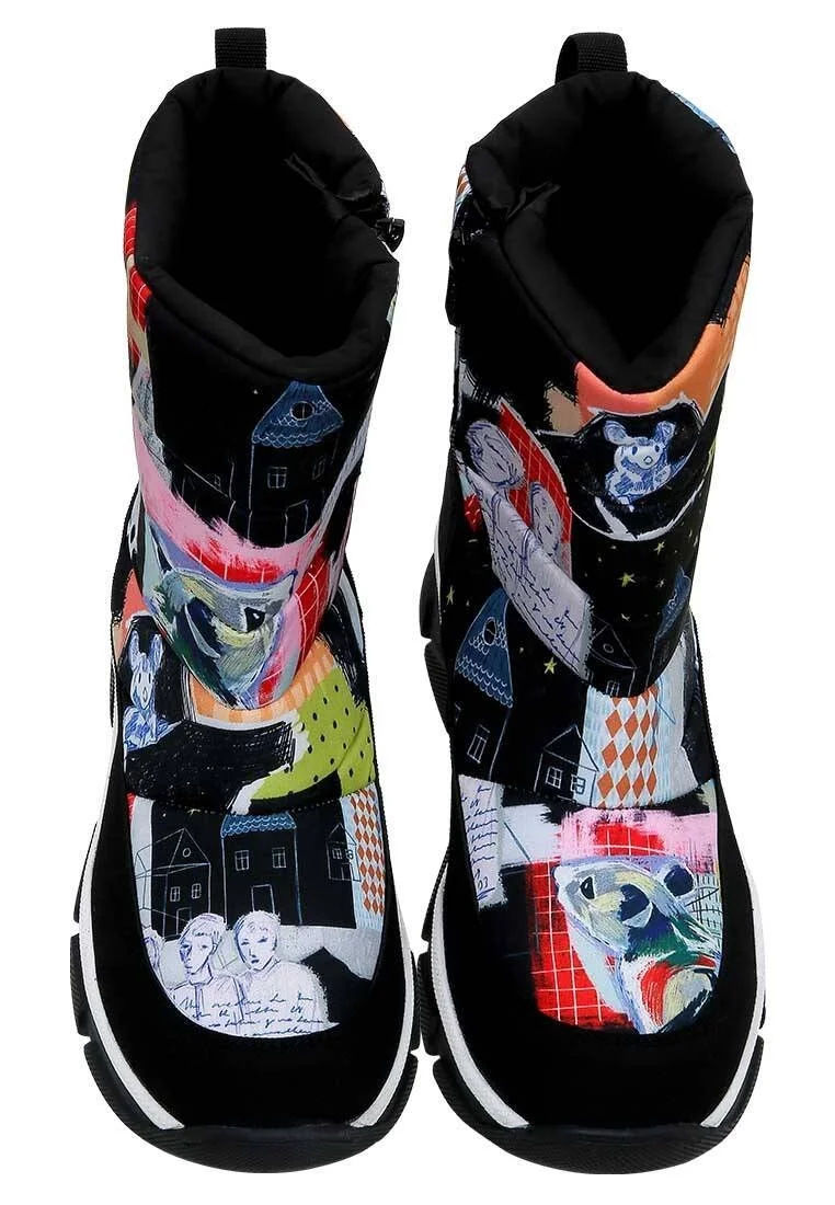 Women Vegan Multicolor Snow Boots - The Nice Mice Design