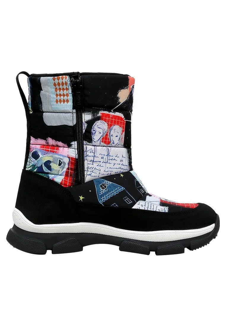 Women Vegan Multicolor Snow Boots - The Nice Mice Design