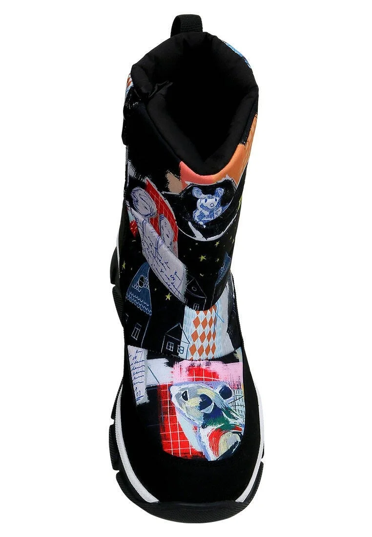 Women Vegan Multicolor Snow Boots - The Nice Mice Design