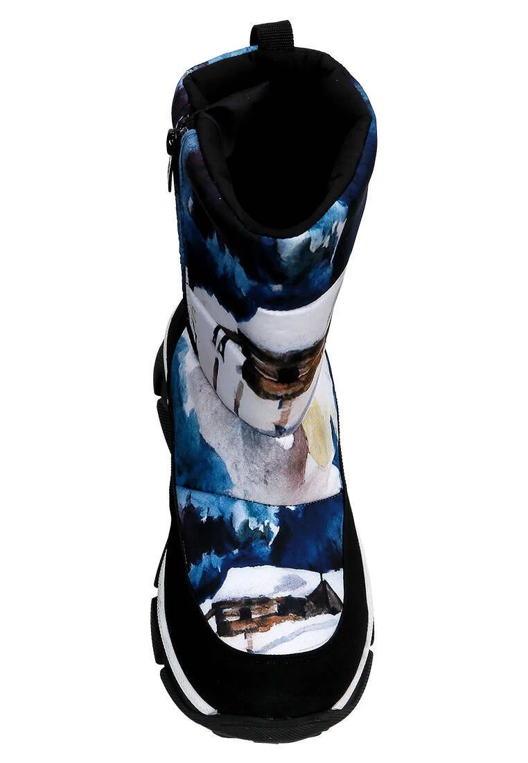 Women Vegan Multicolor Snow Boots - Snow and Ink Design