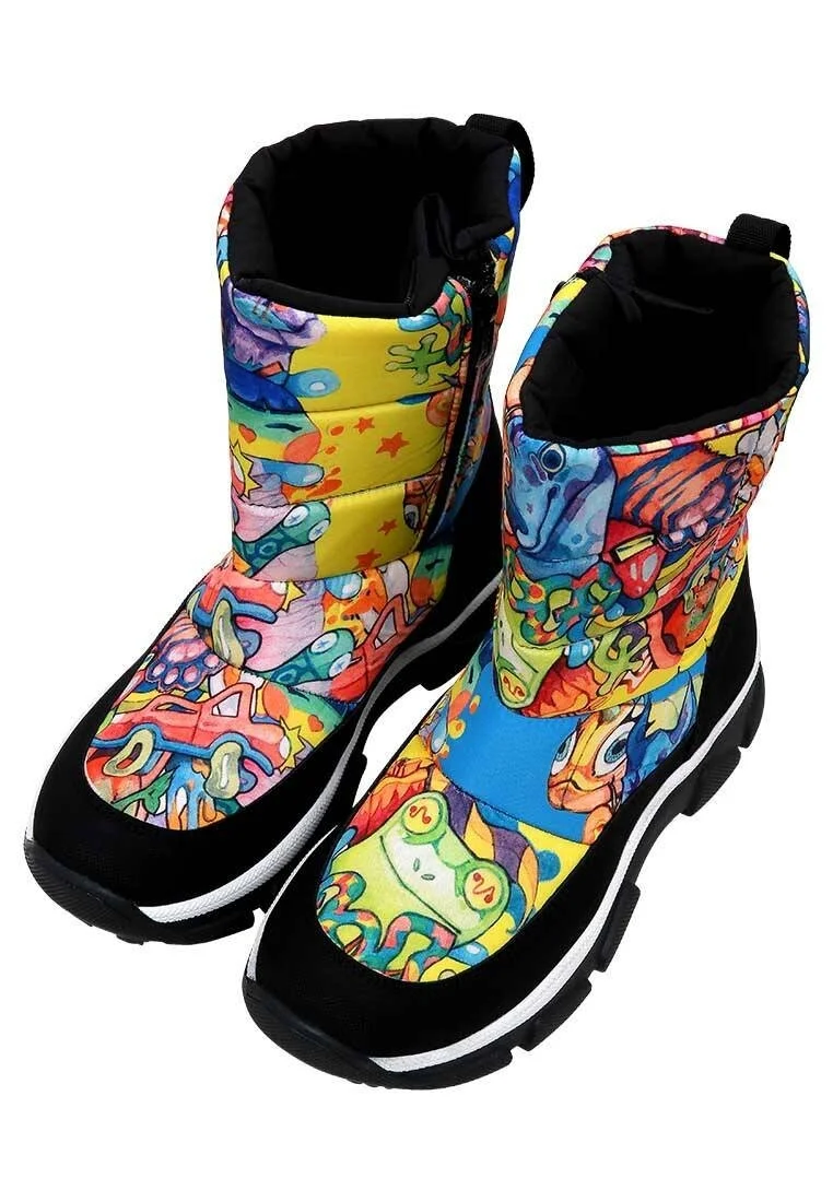 Women Vegan Multicolor Snow Boots - Wackadoo Design