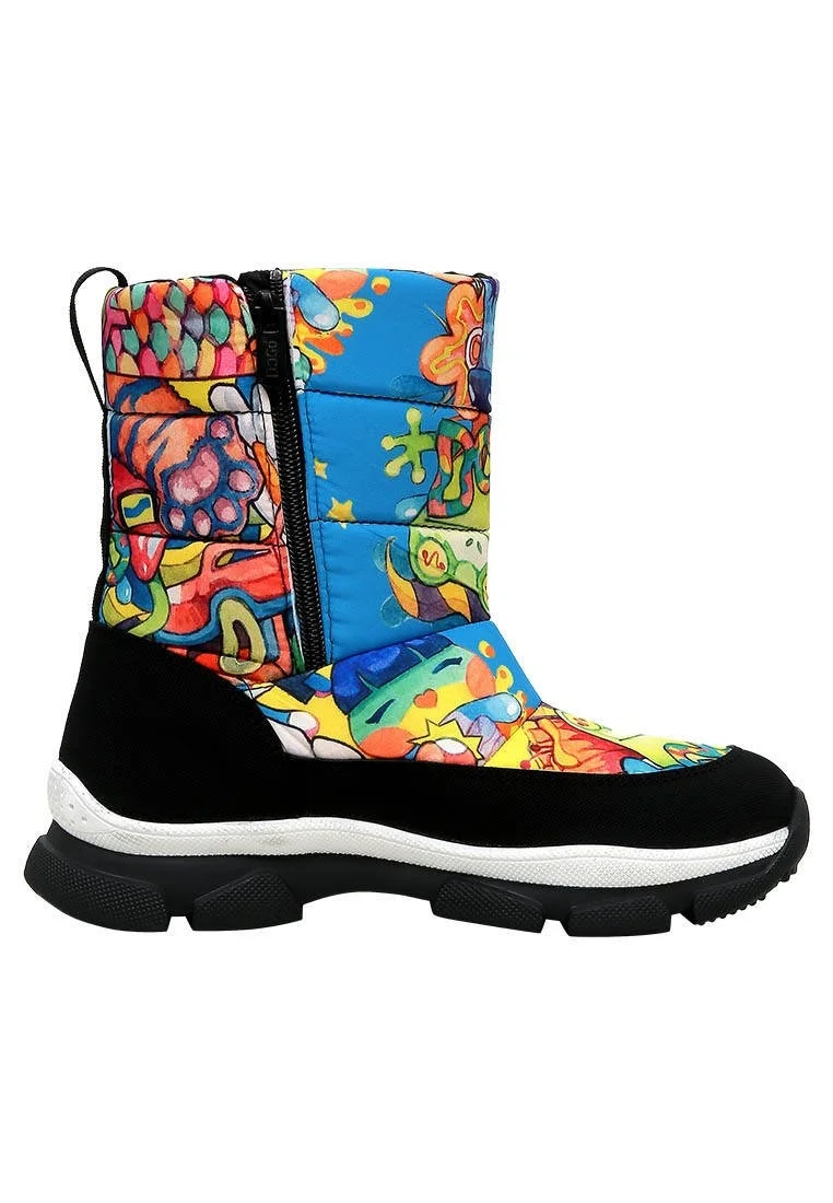 Women Vegan Multicolor Snow Boots - Wackadoo Design