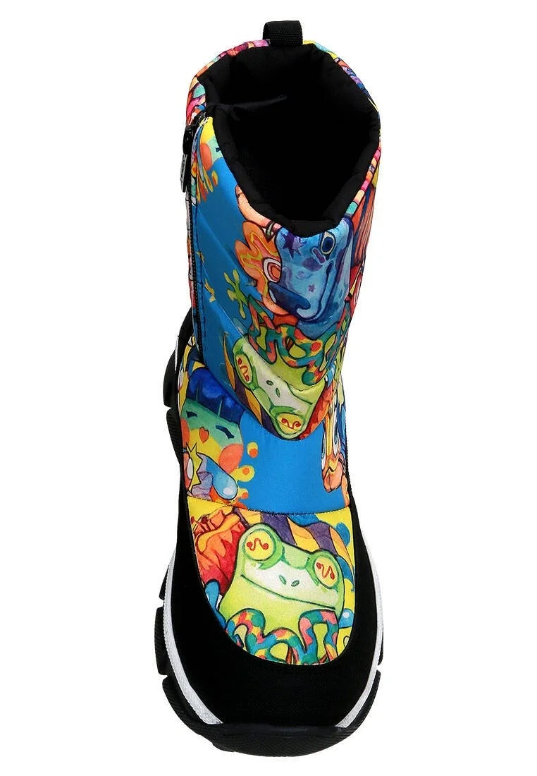 Women Vegan Multicolor Snow Boots - Wackadoo Design