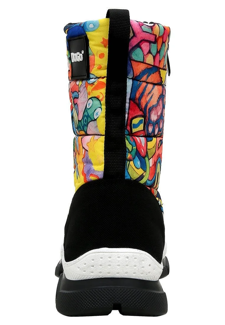 Women Vegan Multicolor Snow Boots - Wackadoo Design
