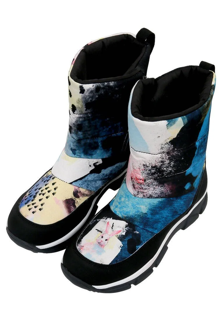 Women Vegan Multicolor Snow Boots - Lapin Muse Design