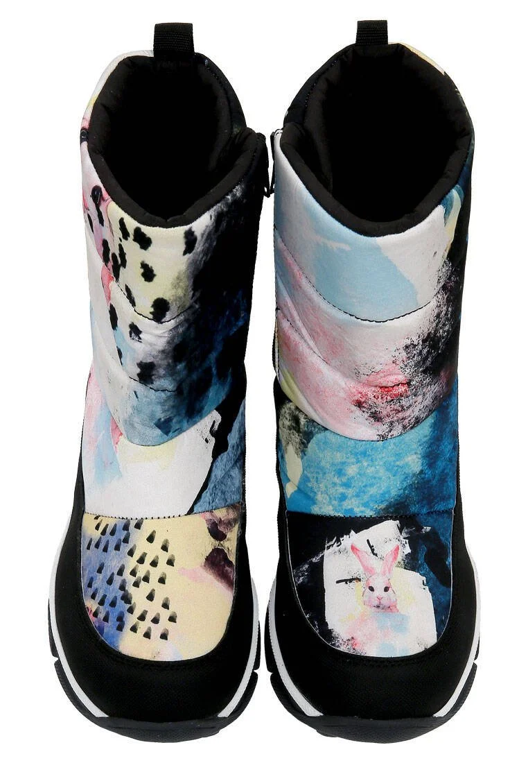 Women Vegan Multicolor Snow Boots - Lapin Muse Design
