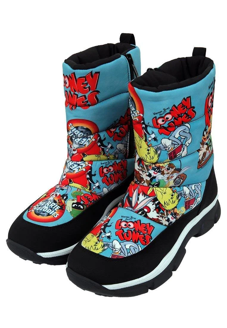Women Vegan Multicolor Snow Boots - Warner Bros Looney Tunes The Toon Parade Design