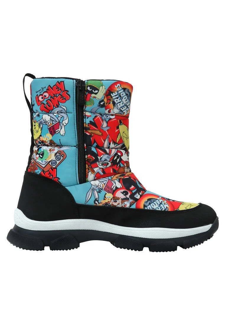 Women Vegan Multicolor Snow Boots - Warner Bros Looney Tunes The Toon Parade Design