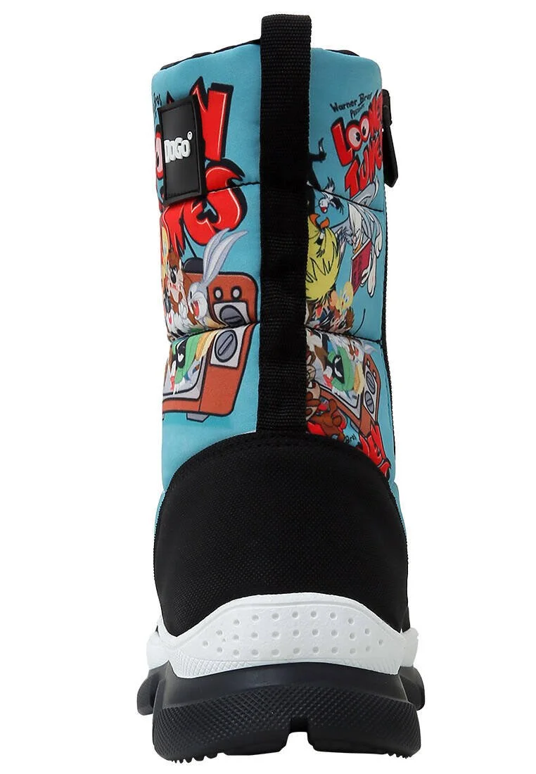 Women Vegan Multicolor Snow Boots - Warner Bros Looney Tunes The Toon Parade Design