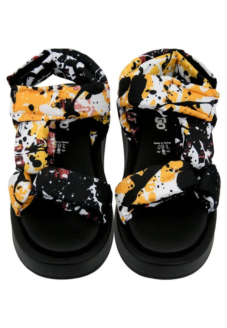 Women Vegan Multicolor Wedge Sandals - Colors of Chaos Design