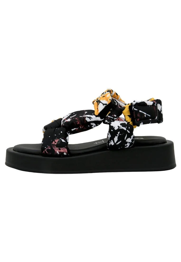 Women Vegan Multicolor Wedge Sandals - Colors of Chaos Design