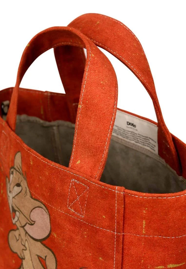 Women Vegan Orange Medium Tote Bag - Warner Bros Tom & Jerry Design