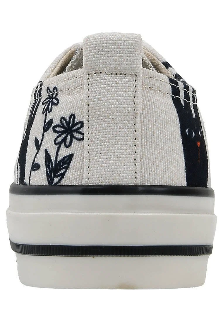 Women Vegan White Sneakers - Line of Rabbits Design